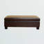 Banc de rangement rembourré en similicuir Kashyap au fini brun foncé, H 15 po x l 47 po x P 27 po