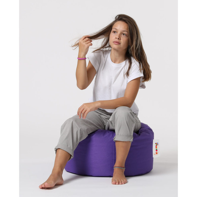 Kaamilah 55Cm Wide Round Pouffe Ottoman, Purple