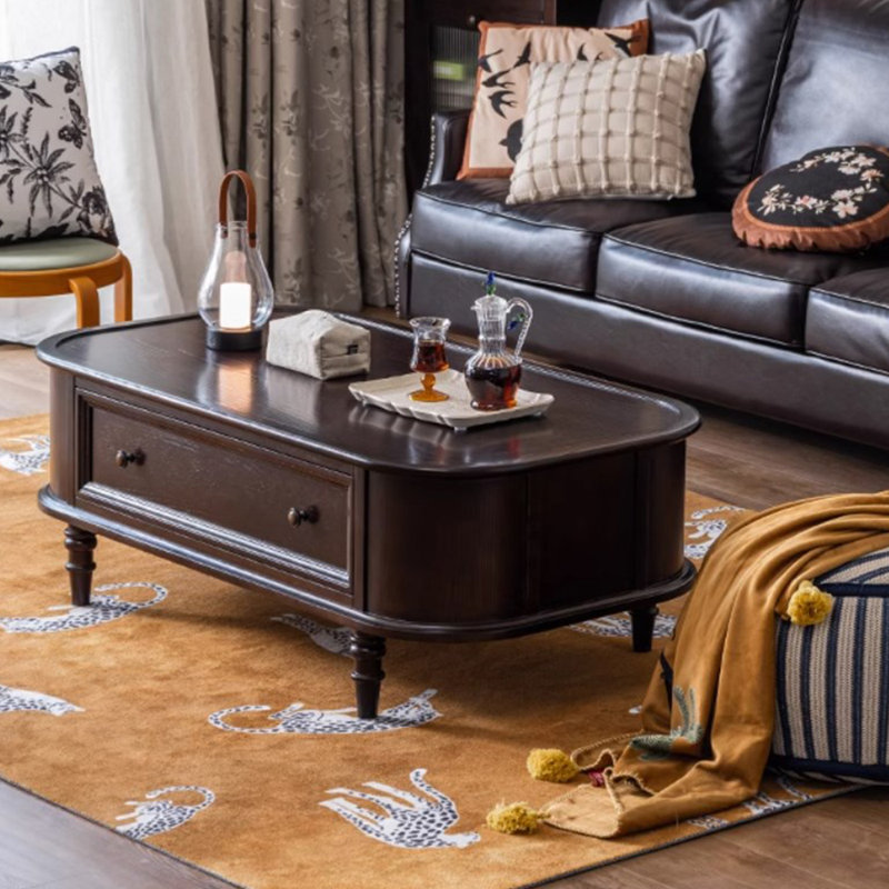 French light luxury solid wood coffee table