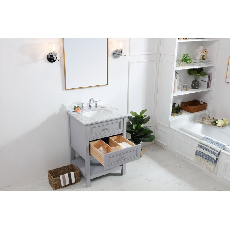 Ensemble de meuble-lavabo simple 24 po Bonsai, gris