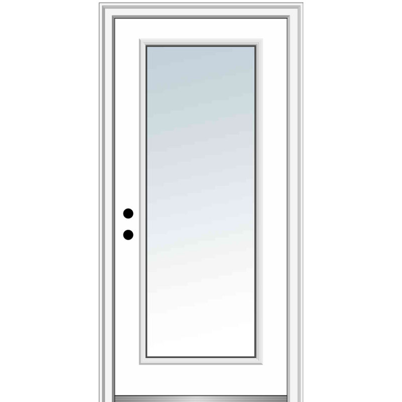 Portes d'entrée pré-montées Smooth Full Lite, Droite / vers l'intérieur, H 81,75 po x l 32 po x P 4,56 po