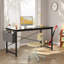 Bureau d'ordinateur de 55 po avec structure en métal, surface imperméable et sac de rangement - idéal pour le bureau-1676133827-1676133828