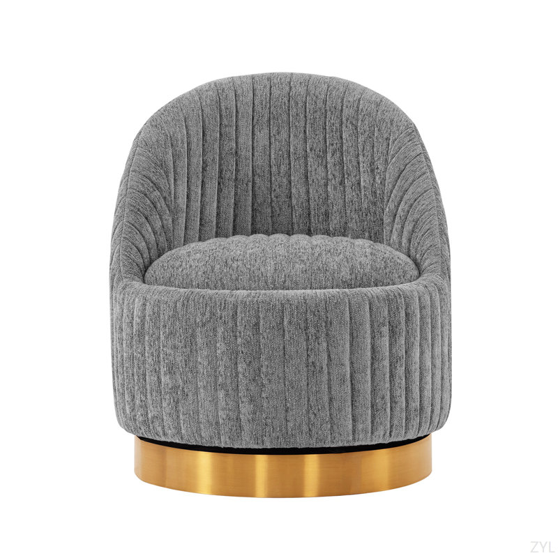 Méridienne pivotante en chenille gris Leela, Gris