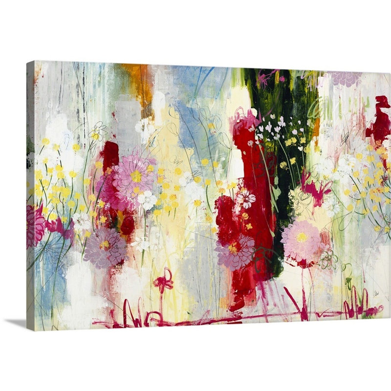 « modern printemps », peinture sur toile, Toile tendue, H 20 po x l 30 po x p 1,25 po