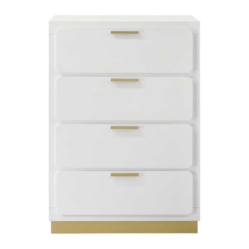 Ensemble de chambre à coucher rembourrée 5 pièces Fellicia, Blanc, Grand