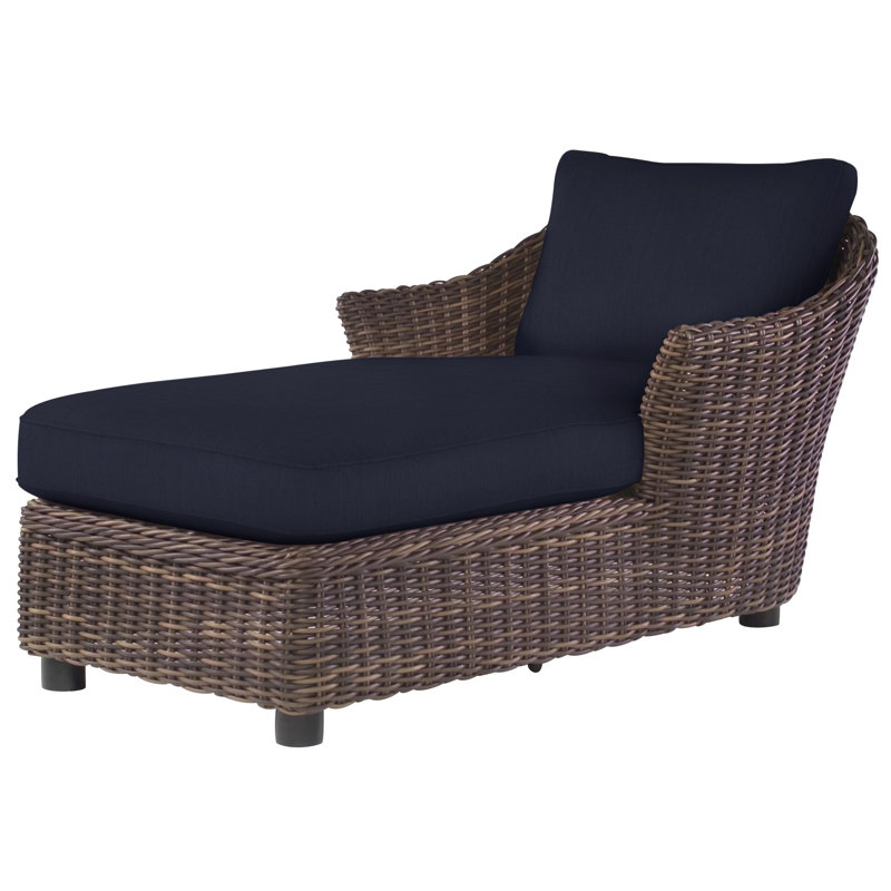 Chaise longue avec coussin Sonoma, Toile bleu marine Sunbrella®