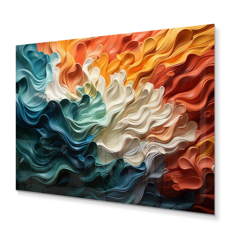 «Multicolor Op Art Dynamic Flow» sur métal, H 24 po x l 32 po x P 1 po