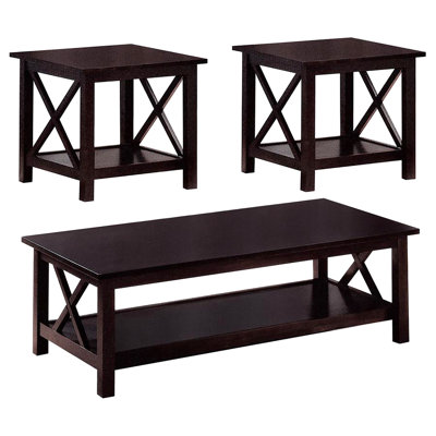 Richly Colored Dark 3 Occasional With Functional Shelves In : Coffee Table & End Tables Lower And Appeal