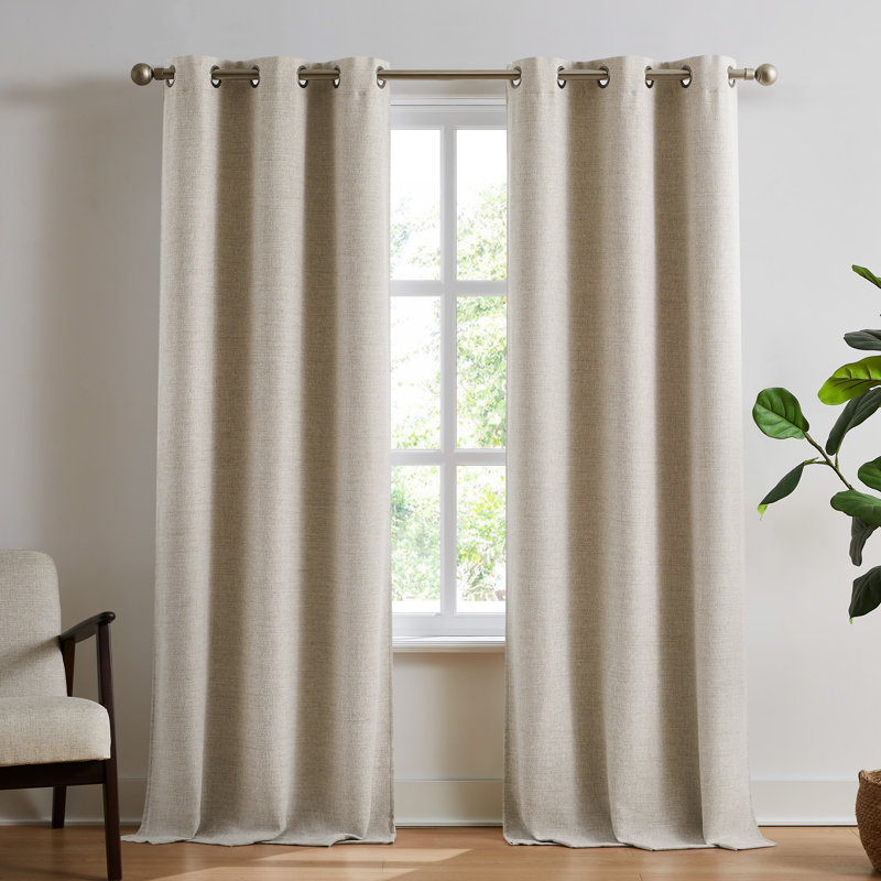 Brookstone Josie Blackout 2-Panel Window Curtain Set, Taupe, 38" x 84"