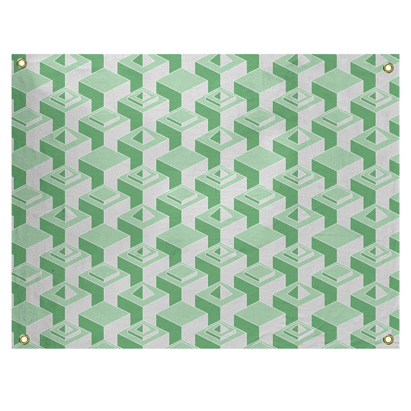 Tapisserie, H 59 po x l 80 po, Vert/gris