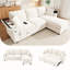 L-shaped 5‑Seater Sofa Bed with Two Storage Armrests, Hidden Fold-out Side Tray with Two Cup Holders, 1 USB Port & 1 Type-C Port, Reversible Left/Right Chaise Lounge-135052829