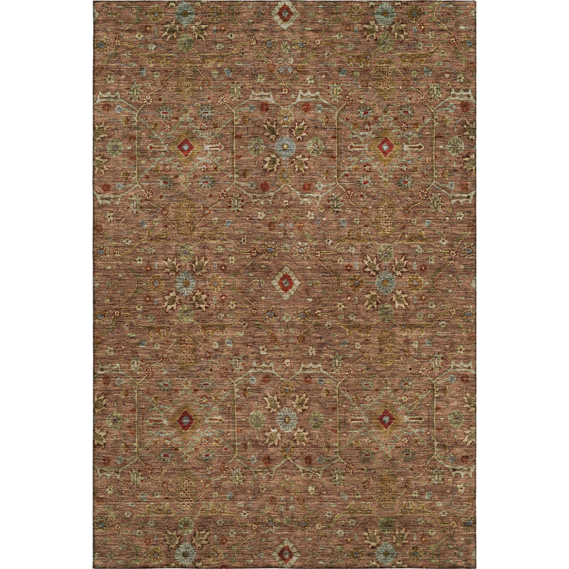 Premium Machine Washable Ducote AMF1130 Global Rug, Rectangle 10 pi x 14 pi
