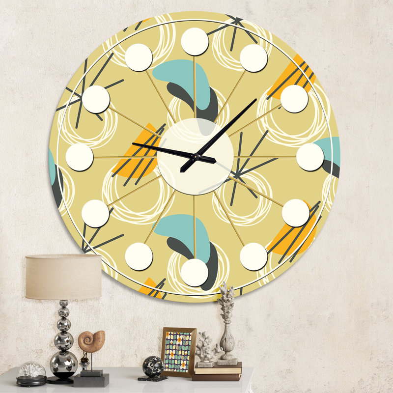 Retro Abstract Design II - Mid-Century Modern wall clock, Medium