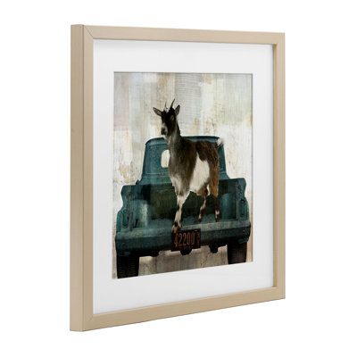 Rustic Goat Vacation Framed Print Under Glass, design by Sophie 6