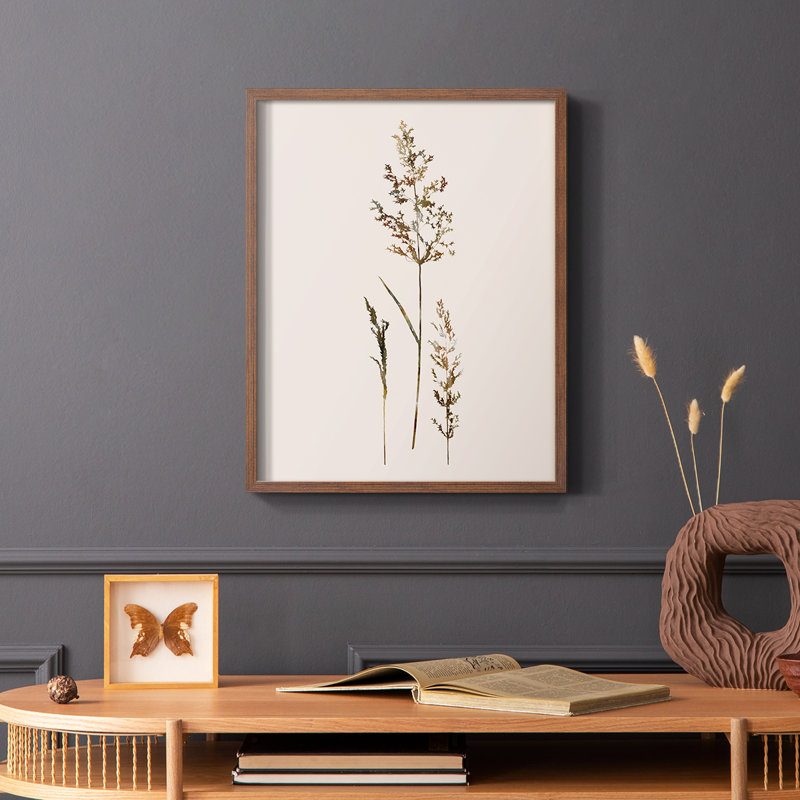 «Delicate Stems II», reproduction encadrée - bois massif, Brun, H 14 po x l 11 po