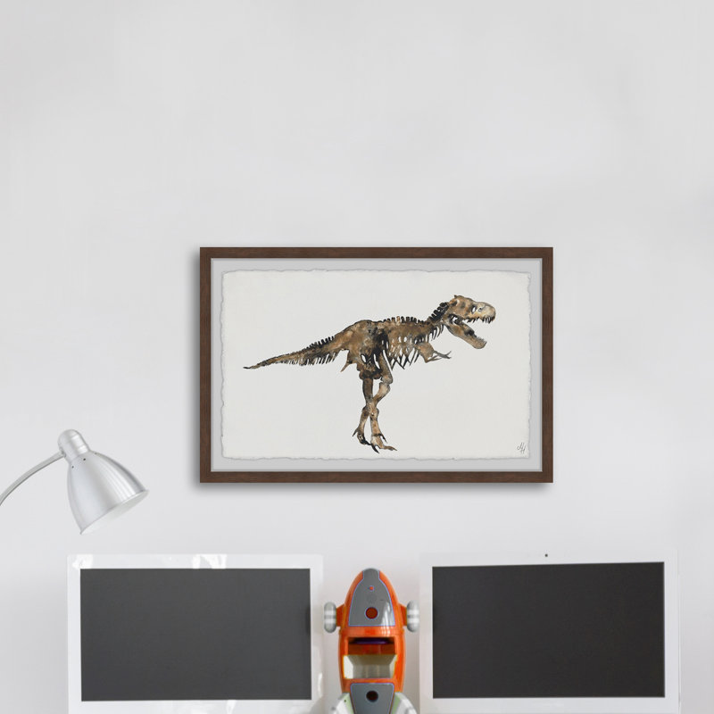 Felix Luther T-Rex Skeleton - Single Picture Frame Painting, 38cm H x 45cm W