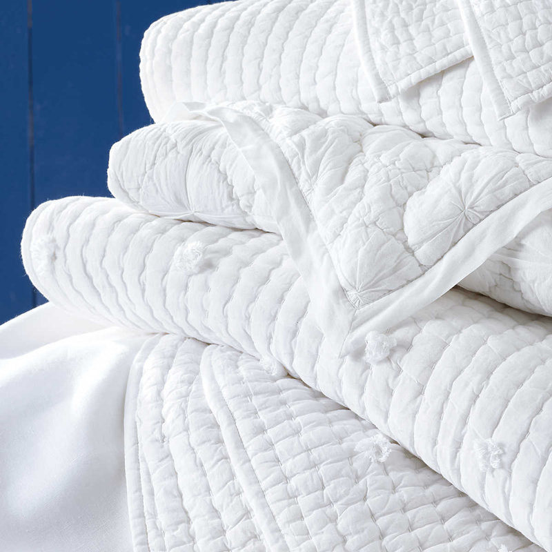 Lana Voile White Quilt, Full/Queen Quilt, White