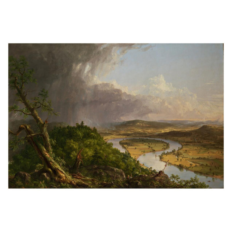 Vue depuis le mont Holyoke, Northampton, Massachusetts, après un orage - The Oxbow par Thomas Cole - Impression Giclée