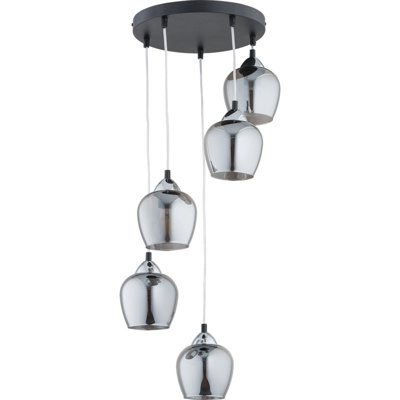 Dias 5 - Light Cluster Geometric Pendant, Chrome, Graphite