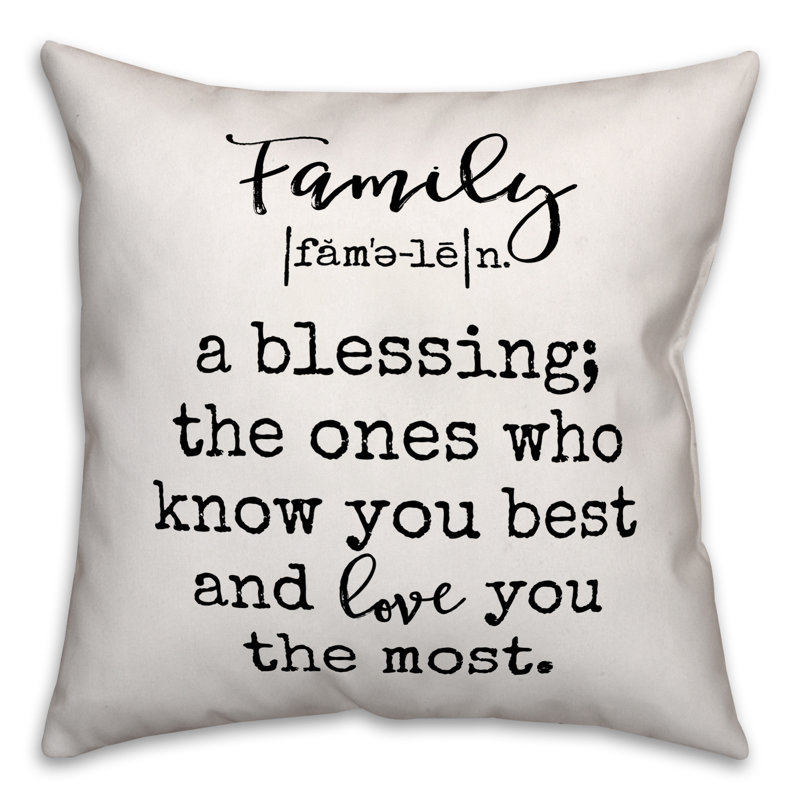 Housse de coussin de définition family alva, 18 po x 18 po