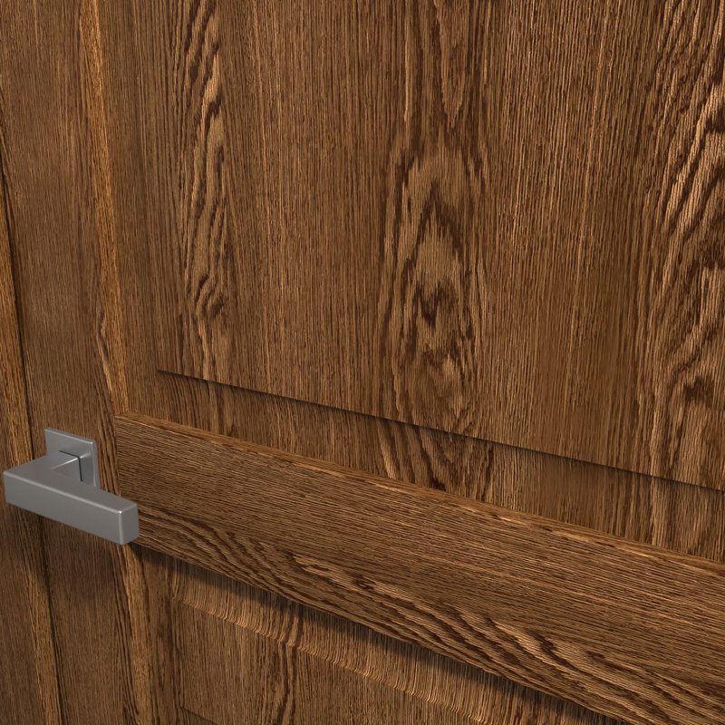 Cognac Oak 84 x 80 Paneled Solid Wood Double Pocket Doors