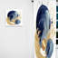 Dark Blue, Gold Abstract Circle Texture I - Abstract Geometric Room Darkening Curtain - 1 Panels-107609259