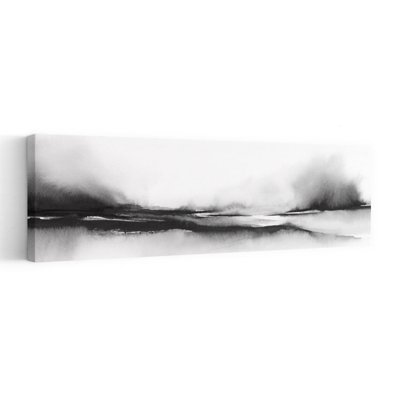 «Calm Misty Landscape Abstract Minimalist Peaceful Landscape Nature», art mural, H 36 po x l 12 po