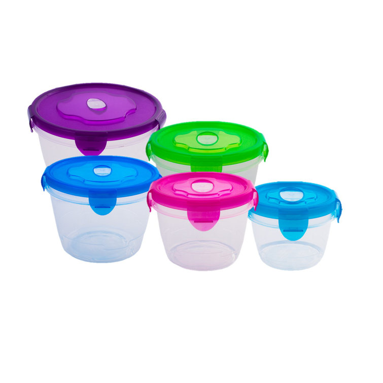 5 PCS Large Fruit Containers for Fridge - Leakproof Food Storage Containers  with