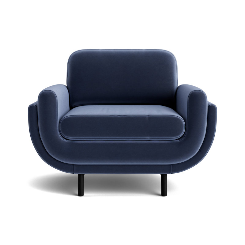 Regatta Chair, Performance Velvet - Indigo, Black