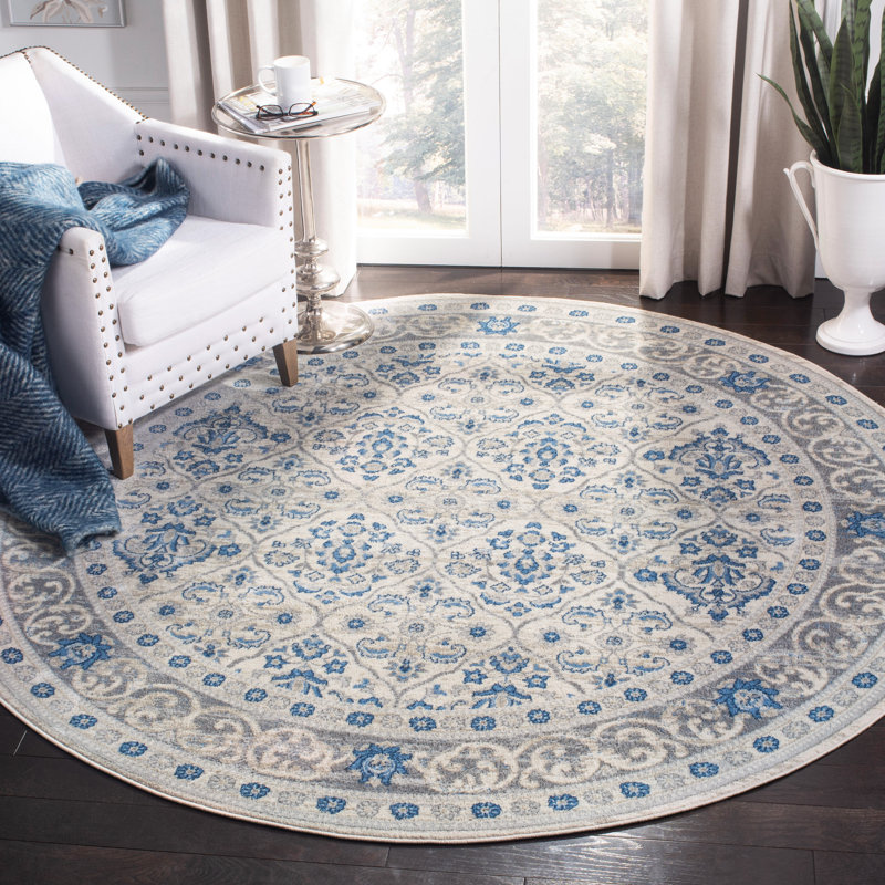 Dunaverney Oriental Looped / Hooked Indoor / Outdoor Area Rug, Round 201cm