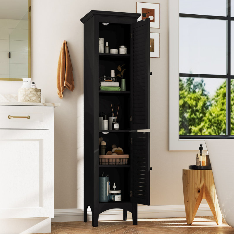 Nixin Linen Cabinet, Black