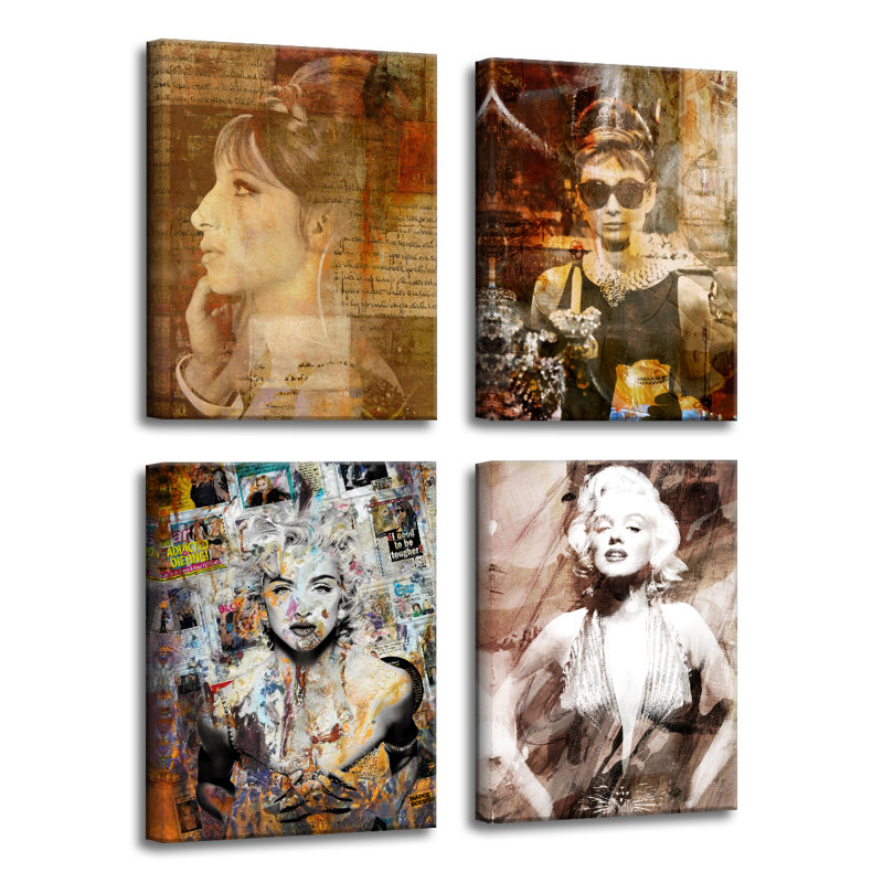 Divas-impression d’art graphique sur toile 4 pièces
