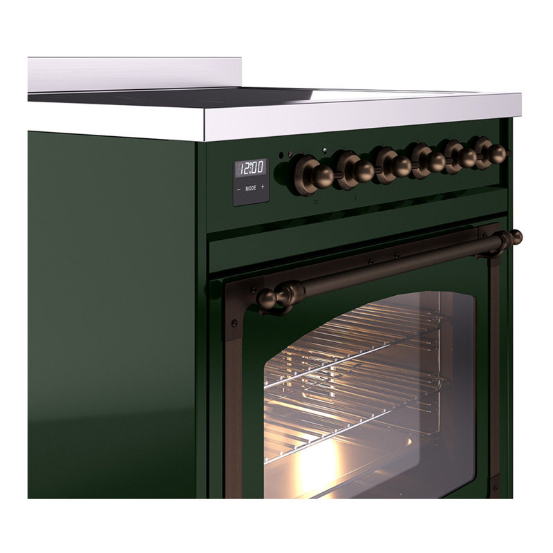 ILVE Nostalgie II Noblesse 30 in Induction Range, Emerald Green/Bronze