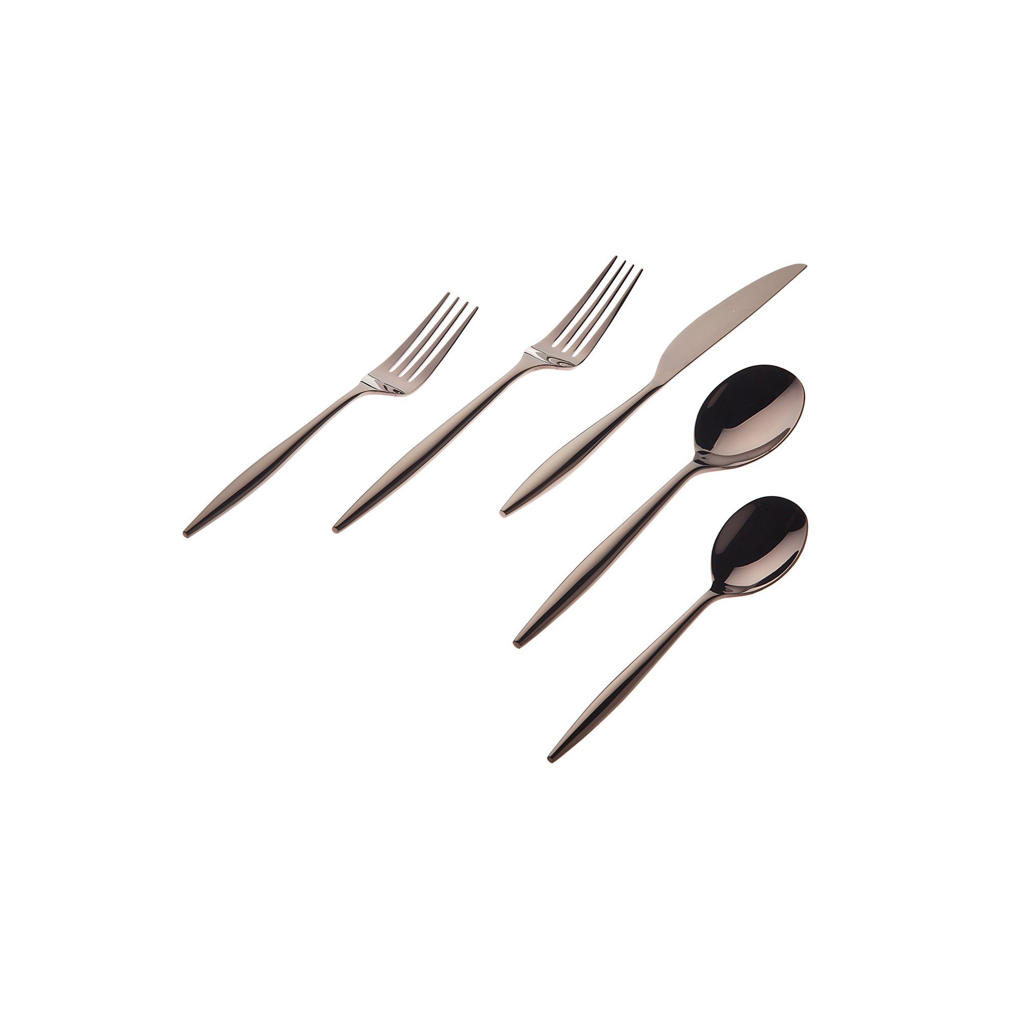 Milano 20 Piece 18/10 Stainless Steel Flatware Set, Service for 4, Matte Copper