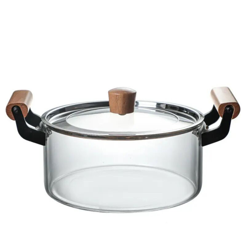 Marmite en verre trempé transparent STP-Goods, 2,7 pintes