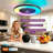 Makaiyla 24" WiFi/Bluetooth RGB Flush Mount Ceiling Fan Lights with Remote/APP/Voice Control, 6 Speeds, Timer, Quiet DC Motor-2079662161-2055454958