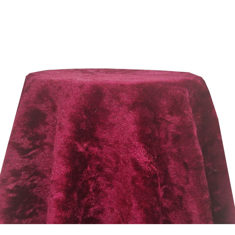 Purple Crushed Velvet Tablecloth 120'''', 108cm W x 108cm L, Wine