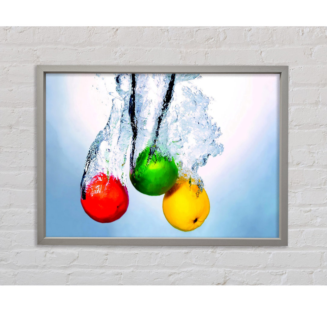 Fruit Trio Splash - Einzelner Bilderrahmen Kunstdrucke auf Leinwand