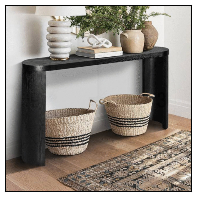 Console polyvalente avec pieds incurvés pour divers réglages, Noir