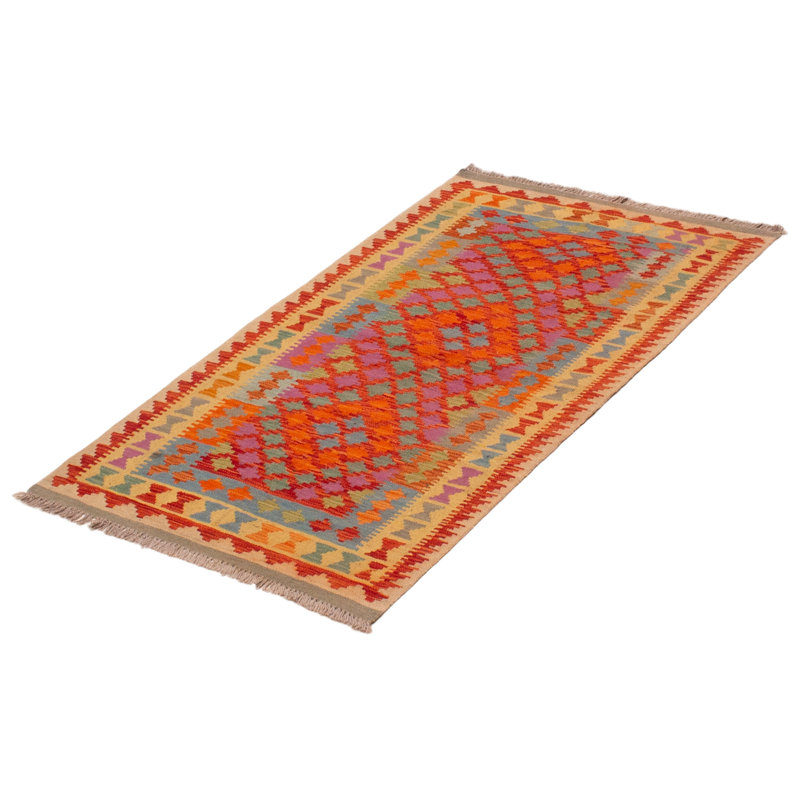 Tapis rouge nouvel âge en laine 3 pi 1 po x 4 pi 11 po Xairexis