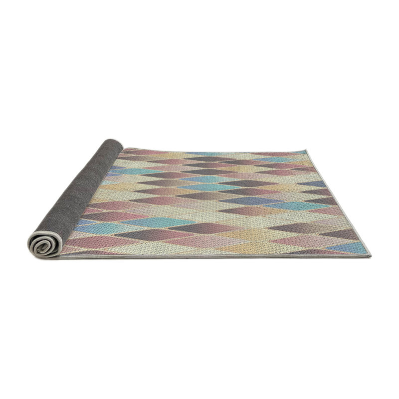 Tapis jaune à motif géométrique Prosser, Rectangle 5 pi x 7 pi
