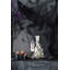 Maison hantée illuminée en carton 10 x 8,3 x 13,5 po, décor de table d'Halloween noir et beige, alimenté par piles