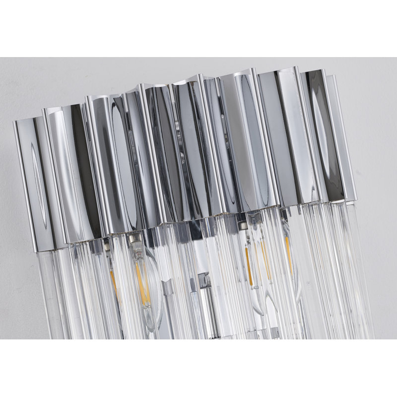 3 Light Transitional Crystal Wall Sconce , Chrome