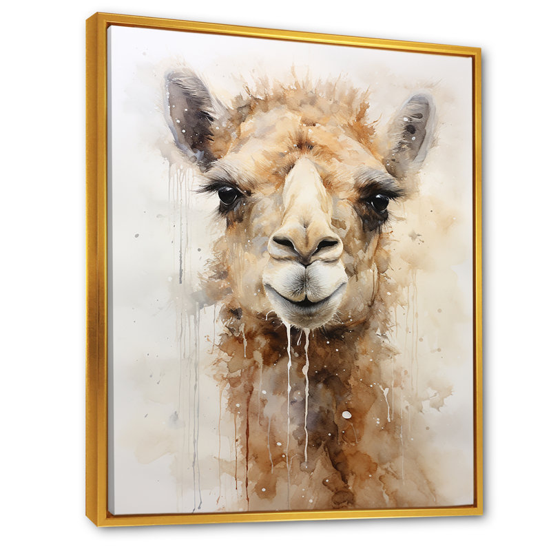 Minimalisme beige chameau - reproductions d'art mural chameau, Cadre flottant doré, H 40 po x l 30 po