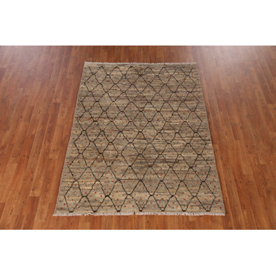 All-Over Trellis Moroccan Oriental Rug 4x6