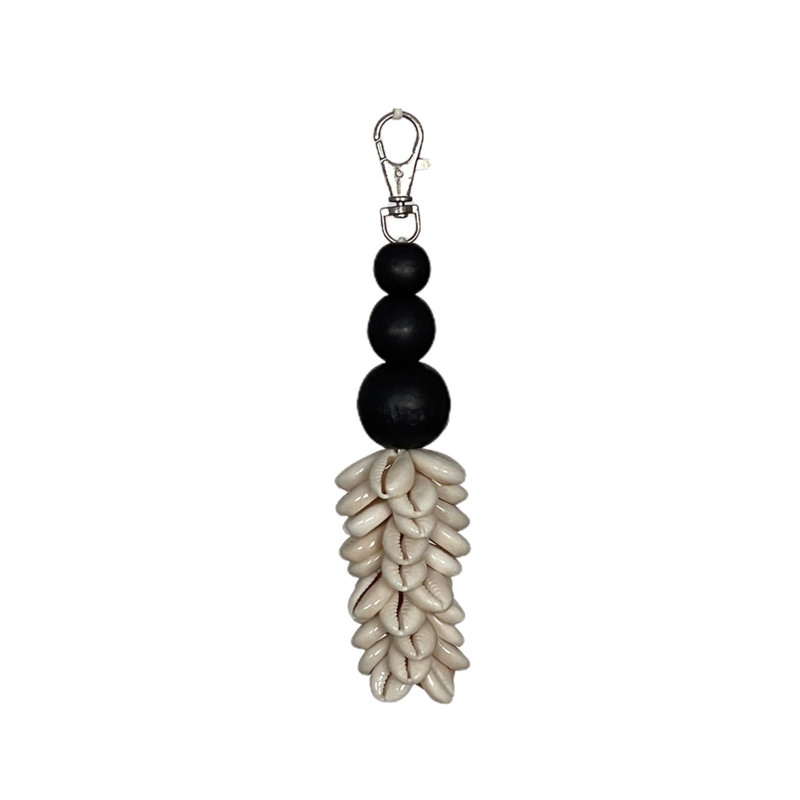 Handmade Shell Finial Decorative Object, Black