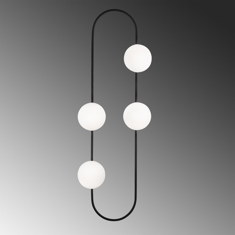 Modern Industrial Wall Lamp, Black & White Metal Body, 49.2 x 12.9 inches | 4 x E27 Socket (Max 40W) | Stylish Scandinavian Design, Easy Setup with Instructions | Ideal for Home Decor & Novelty Lighting