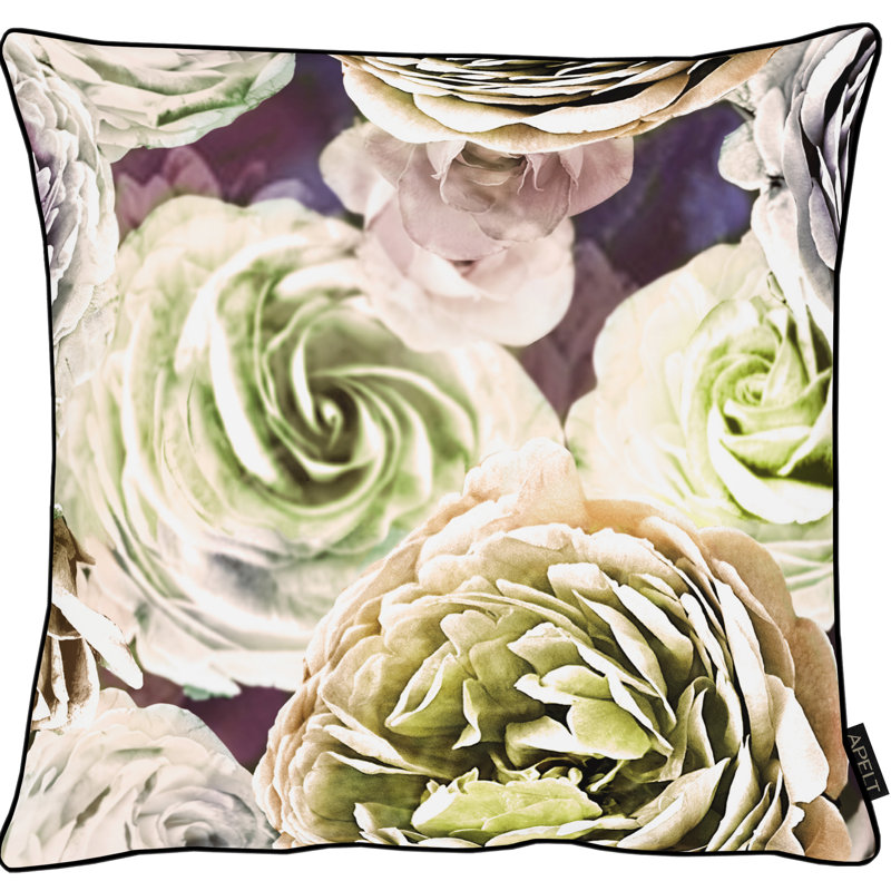 Anais Floral Square Cushion, White Smoke/Green, 40cm W x 60cm L