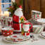 Santa Delight Set of 4 Canapé Plates — Four assorted 6-inch ceramic plates in Santa illustrations and joyful holiday patterns, making every small bite a seasonal celebration.