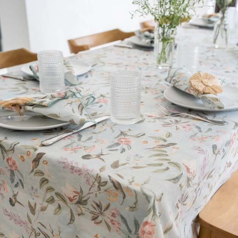 Ravello 70'' Round Floral Fabric Tablecloth